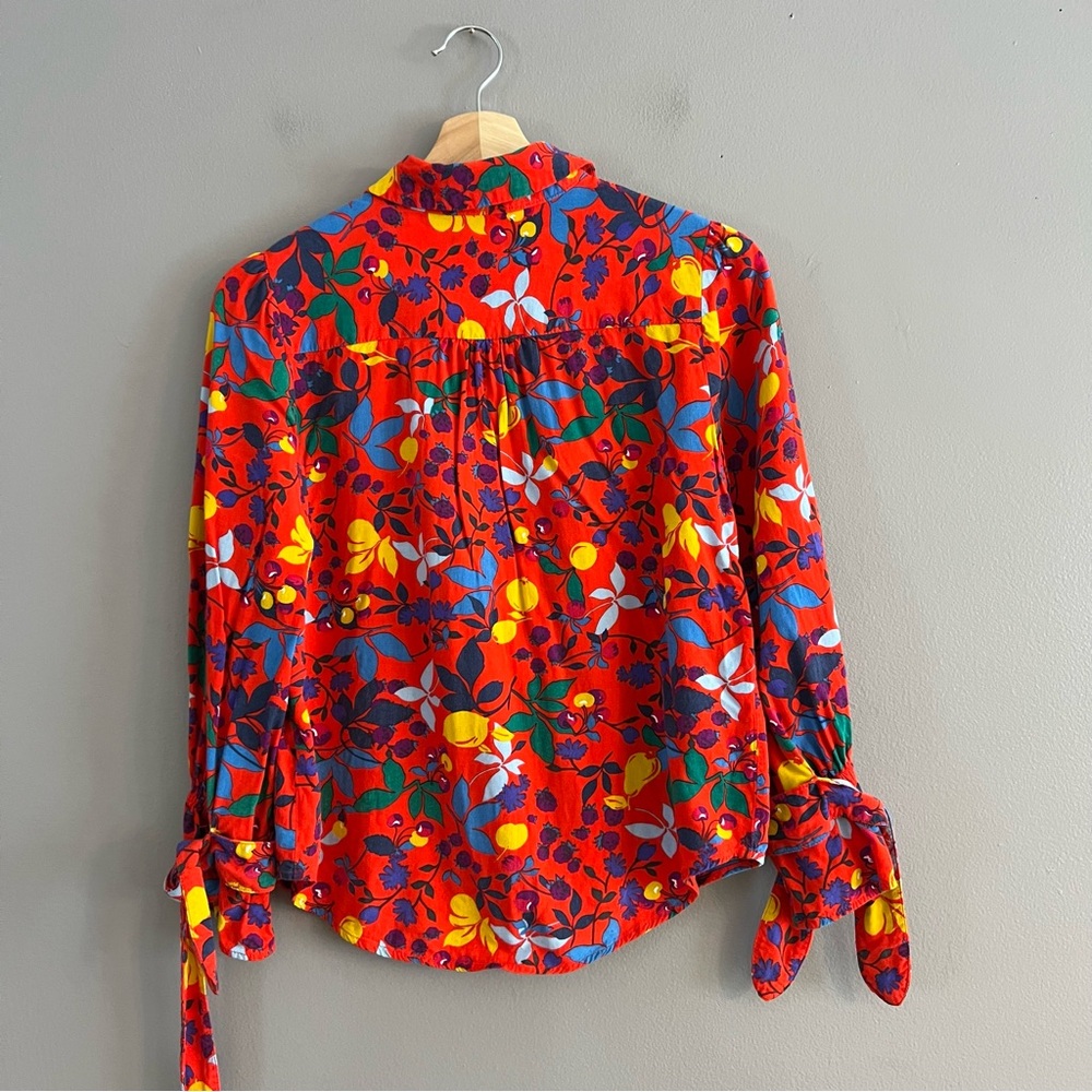 Maeve Red Floral Button-Down Shirt - Picture 2 of 16